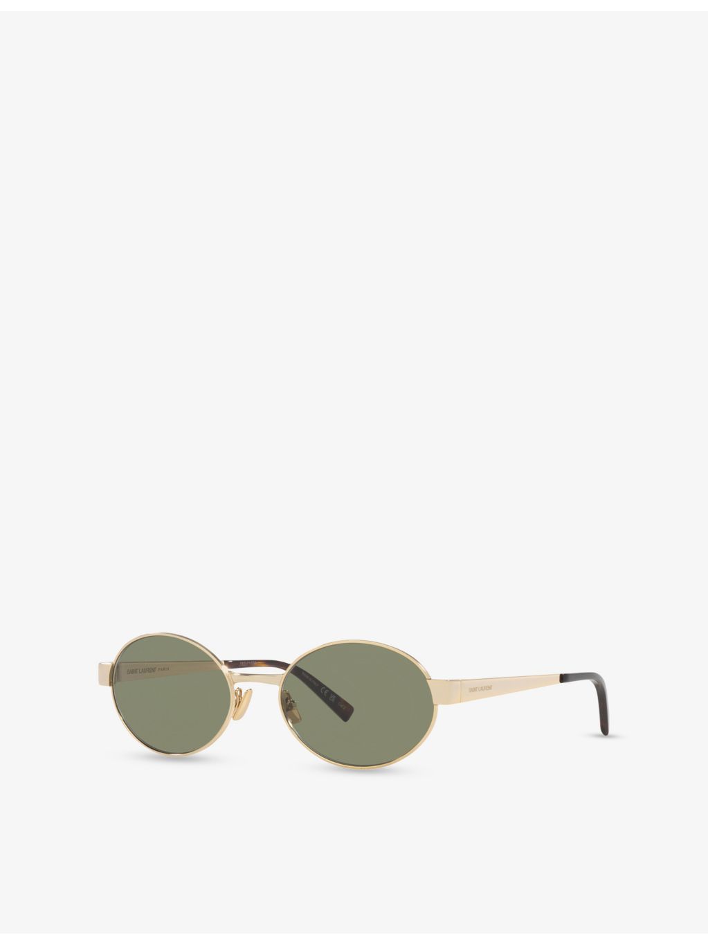 Saint Laurent SL692 oval metal sunglasses with gold-tone hardware - British product