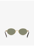 Saint Laurent SL692 oval metal sunglasses with gold-tone hardware - British product