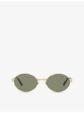 Saint Laurent SL692 oval metal sunglasses with gold-tone hardware - British product