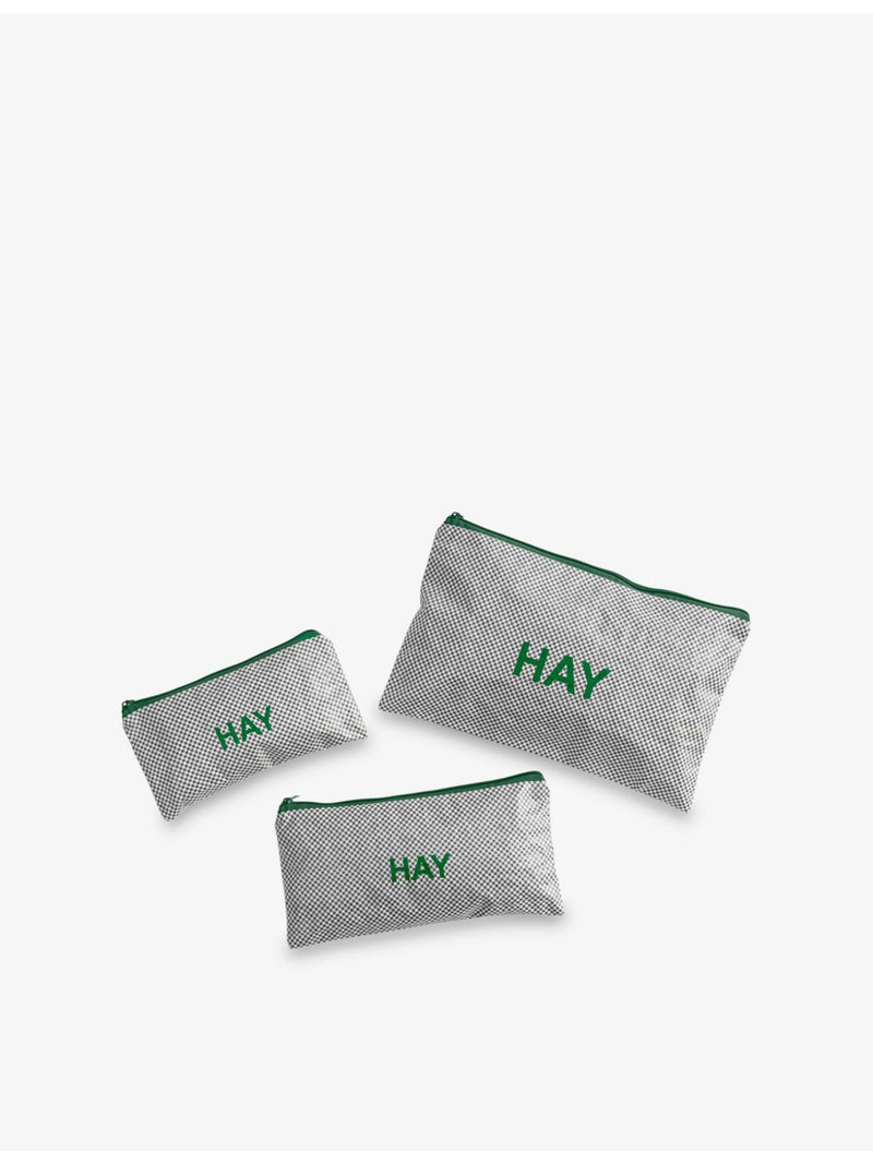 HAY plastic wash bags set of three with patterned design, UK version