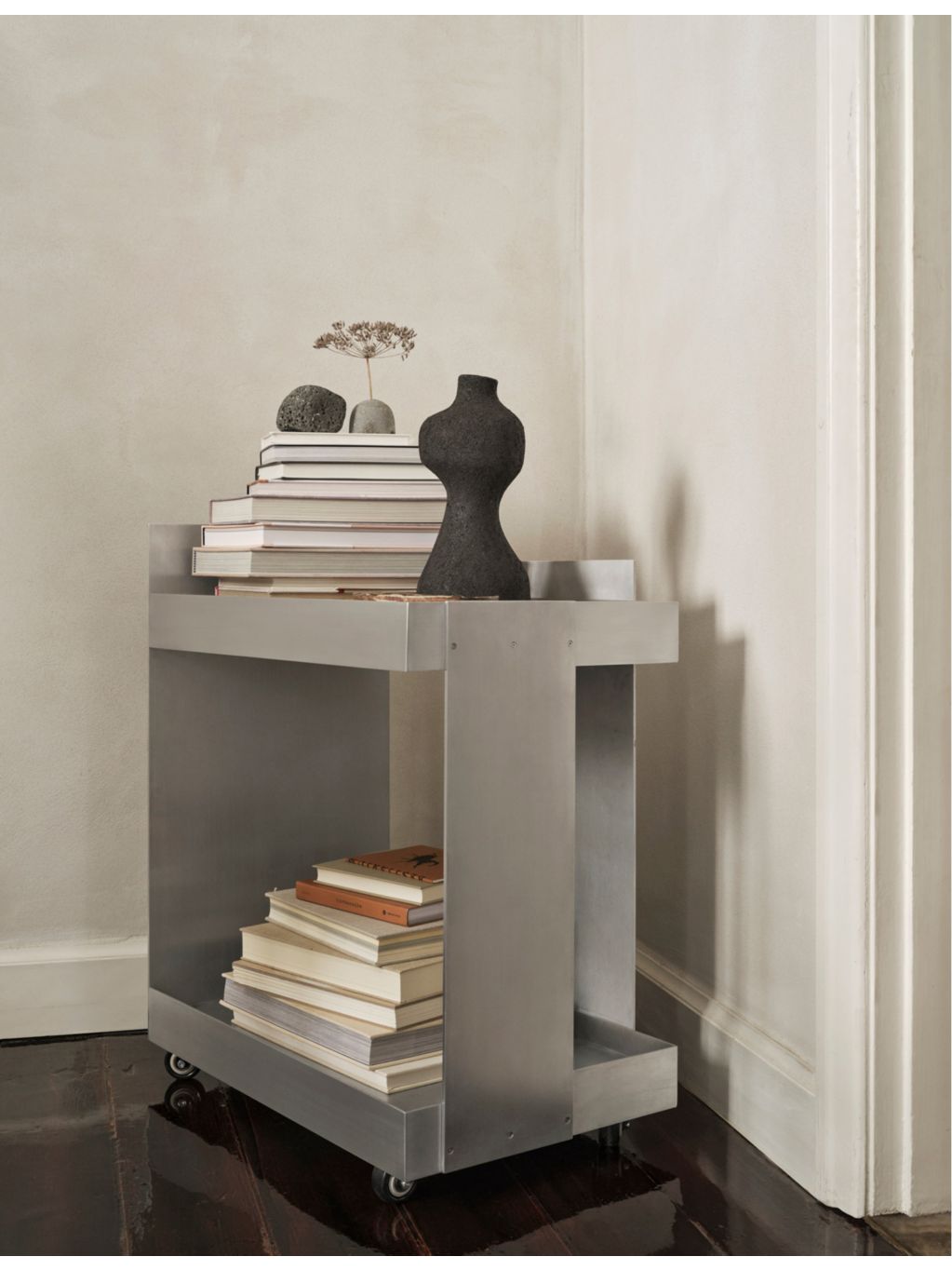 ferm LIVING larger aluminium trolley, imported from the UK