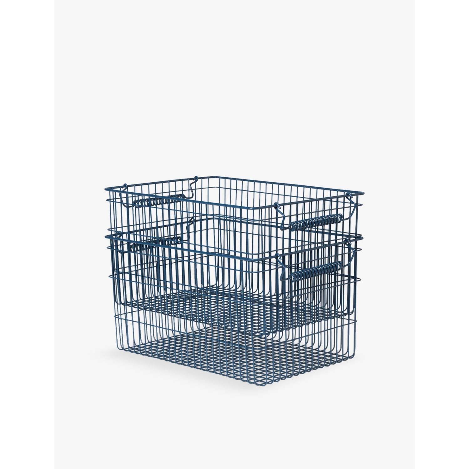 Cala stackable metal baskets set of two - CASHMERE