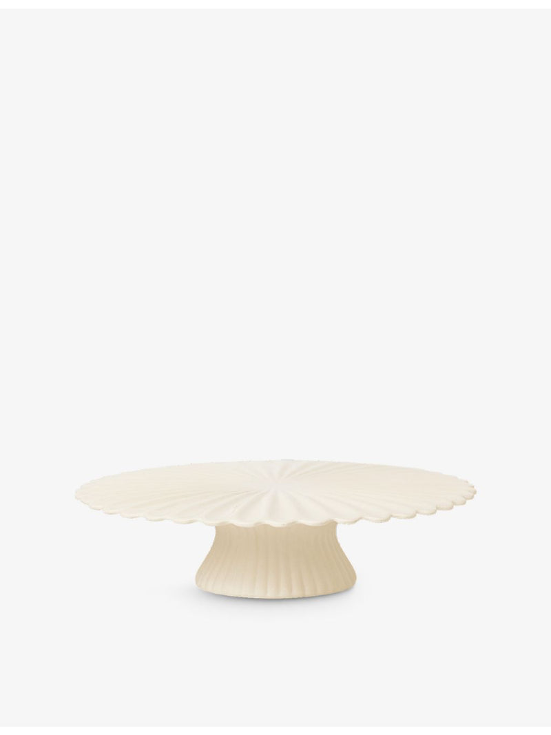 ferm LIVING scalloped stoneware cake stand 31cm - British product