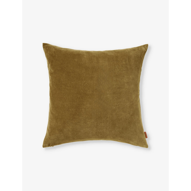Senti square cotton and linen cushion 50cm x 50cm - Baked Clay