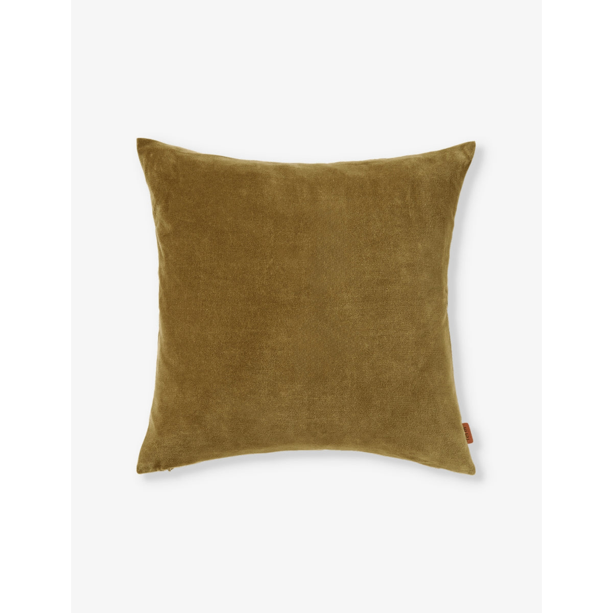 Senti square cotton and linen cushion 50cm x 50cm - Baked Clay