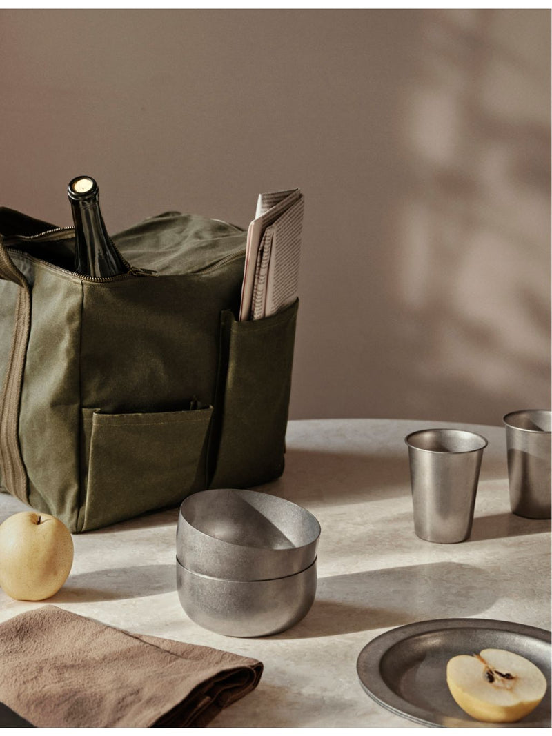 ferm LIVING stainless steel bowl with tumbled texture 12.5cm - British product