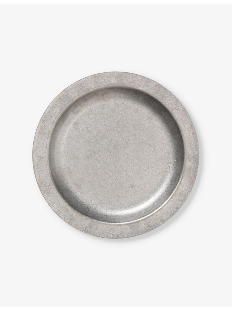 ferm LIVING tumbled stainless steel plate 20cm (British brand)