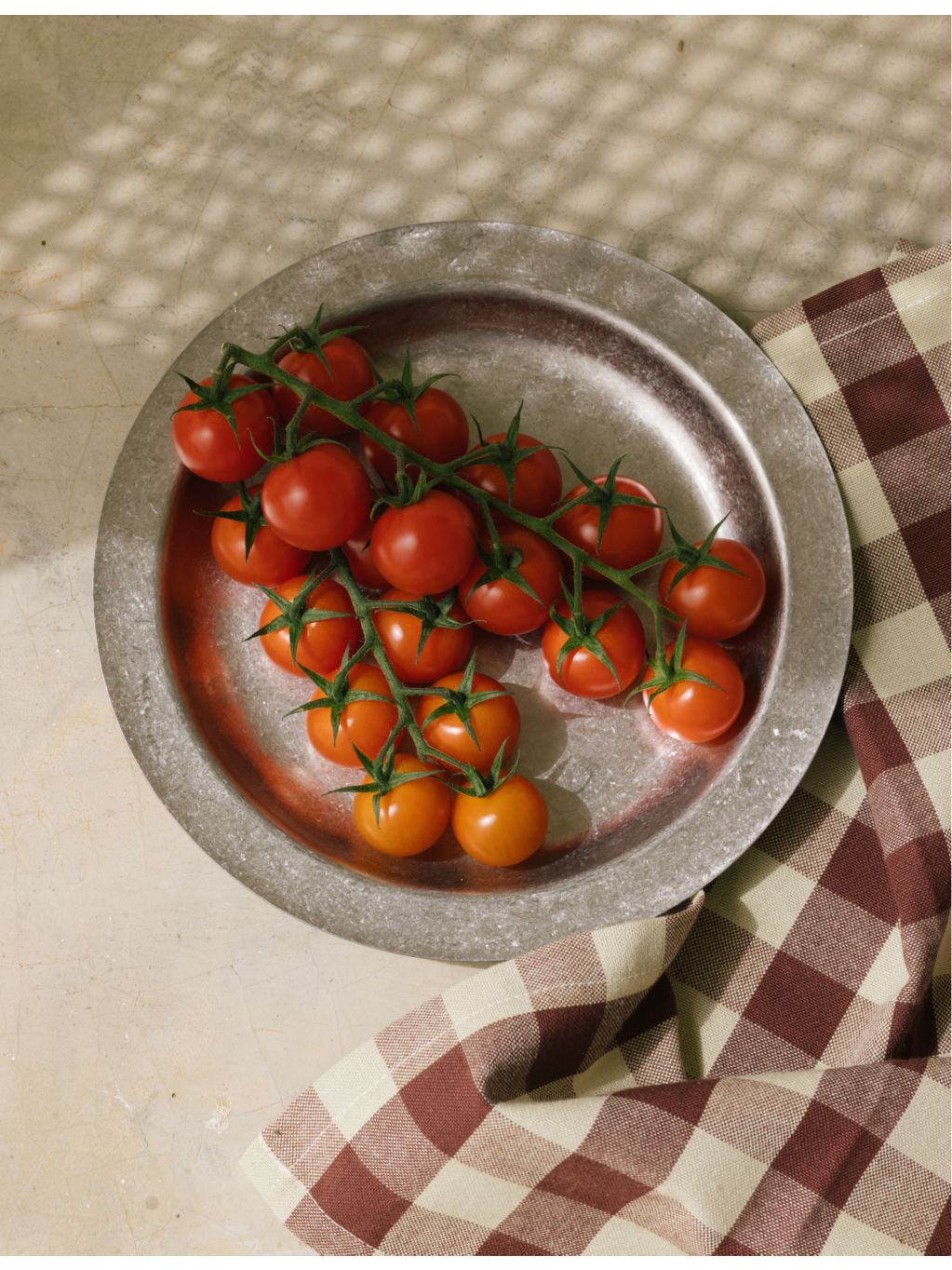 ferm LIVING tumbled stainless steel plate 20cm (British brand)