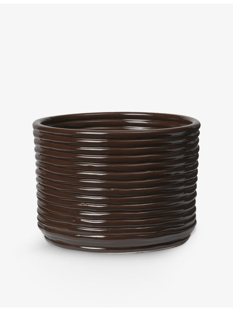 ferm LIVING corduroy round clay plant pot 20cm - British product