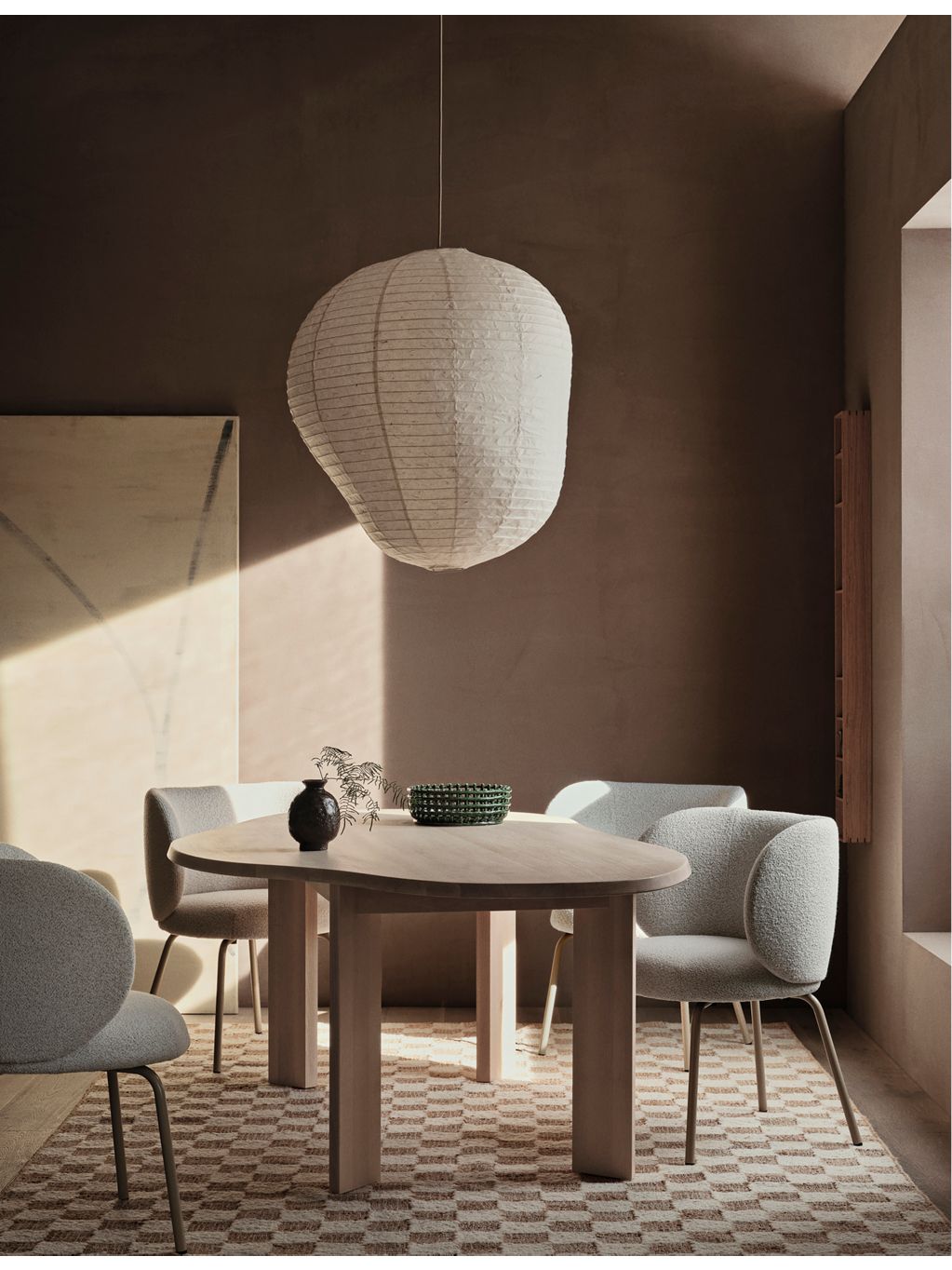 ferm LIVING check-pattern rug 200cm x 300cm, imported from the UK