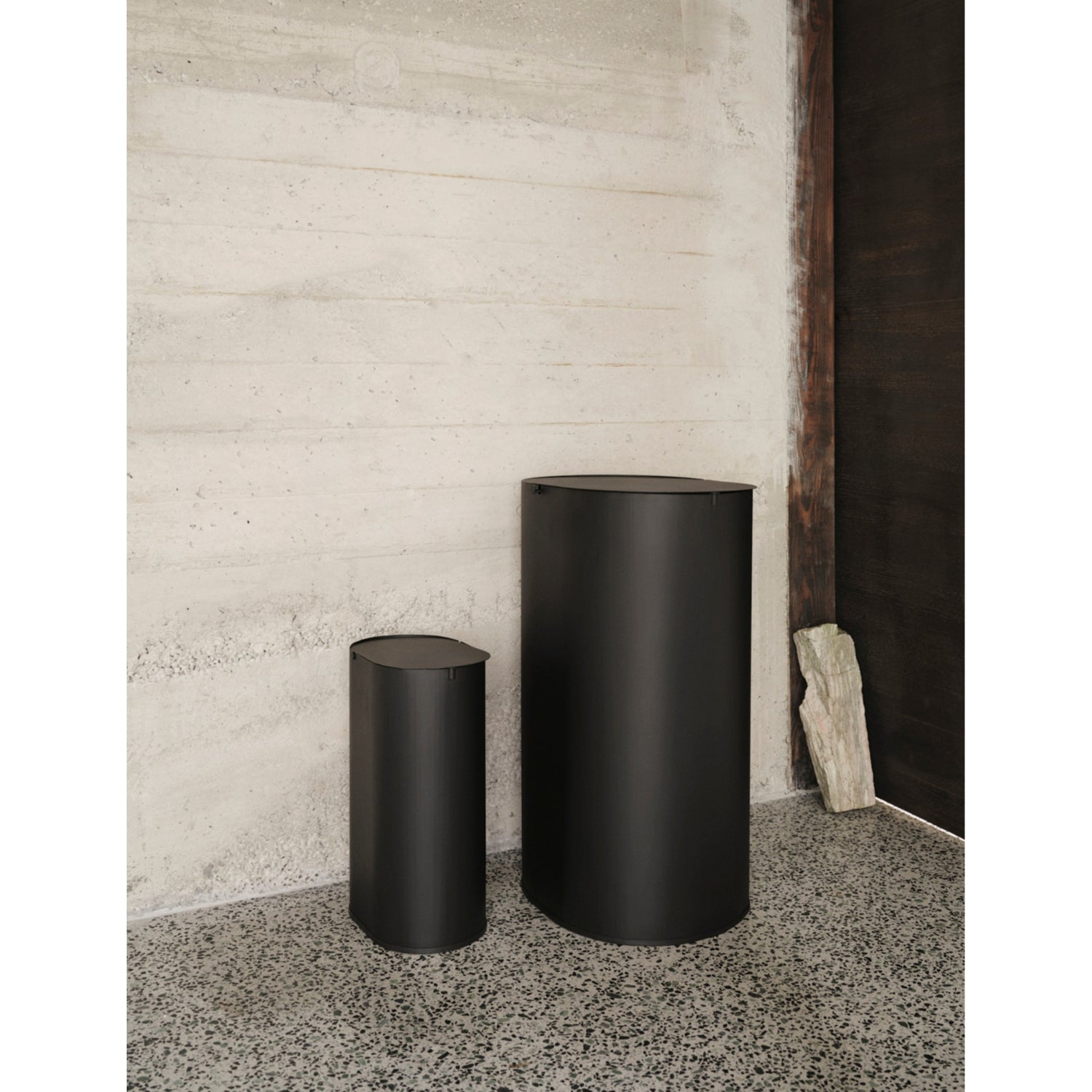 ferm LIVING Enkel small carbon-steel bin, imported from the UK