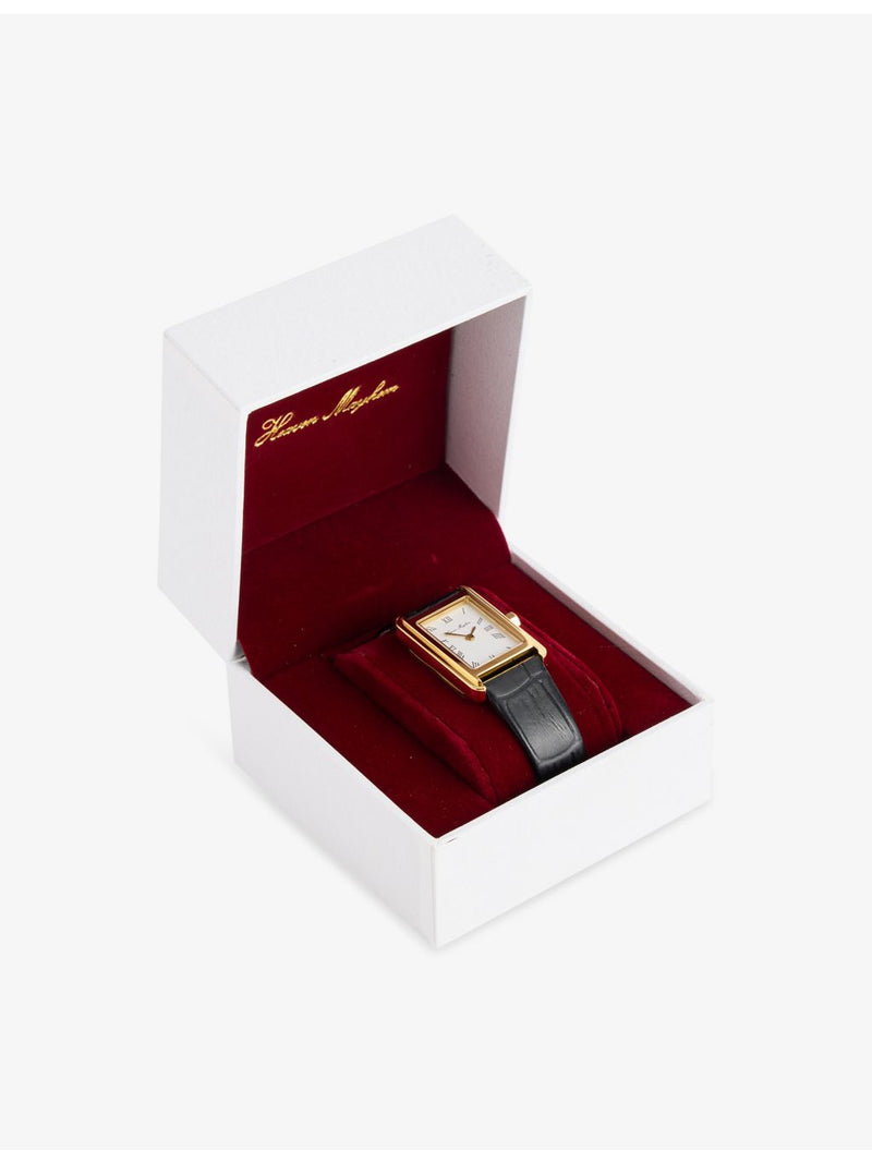 Heaven Mayhem gold-plated leather quartz watch - British product