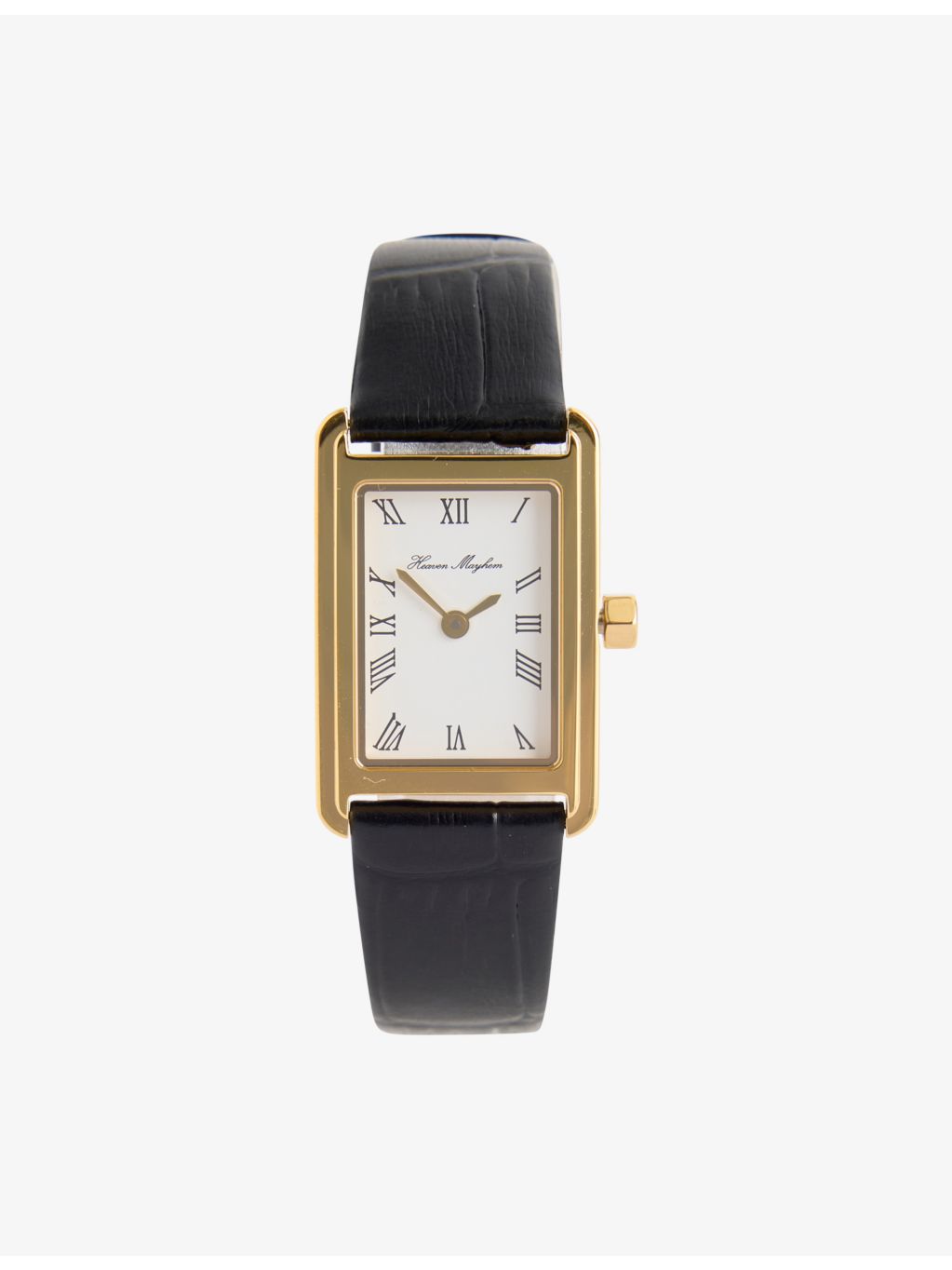 Heaven Mayhem gold-plated leather quartz watch - British product