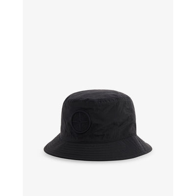 selfridges Stone Island Compass Brand-Embroidery Woven Bucket Hat- Buy online at McGrocer