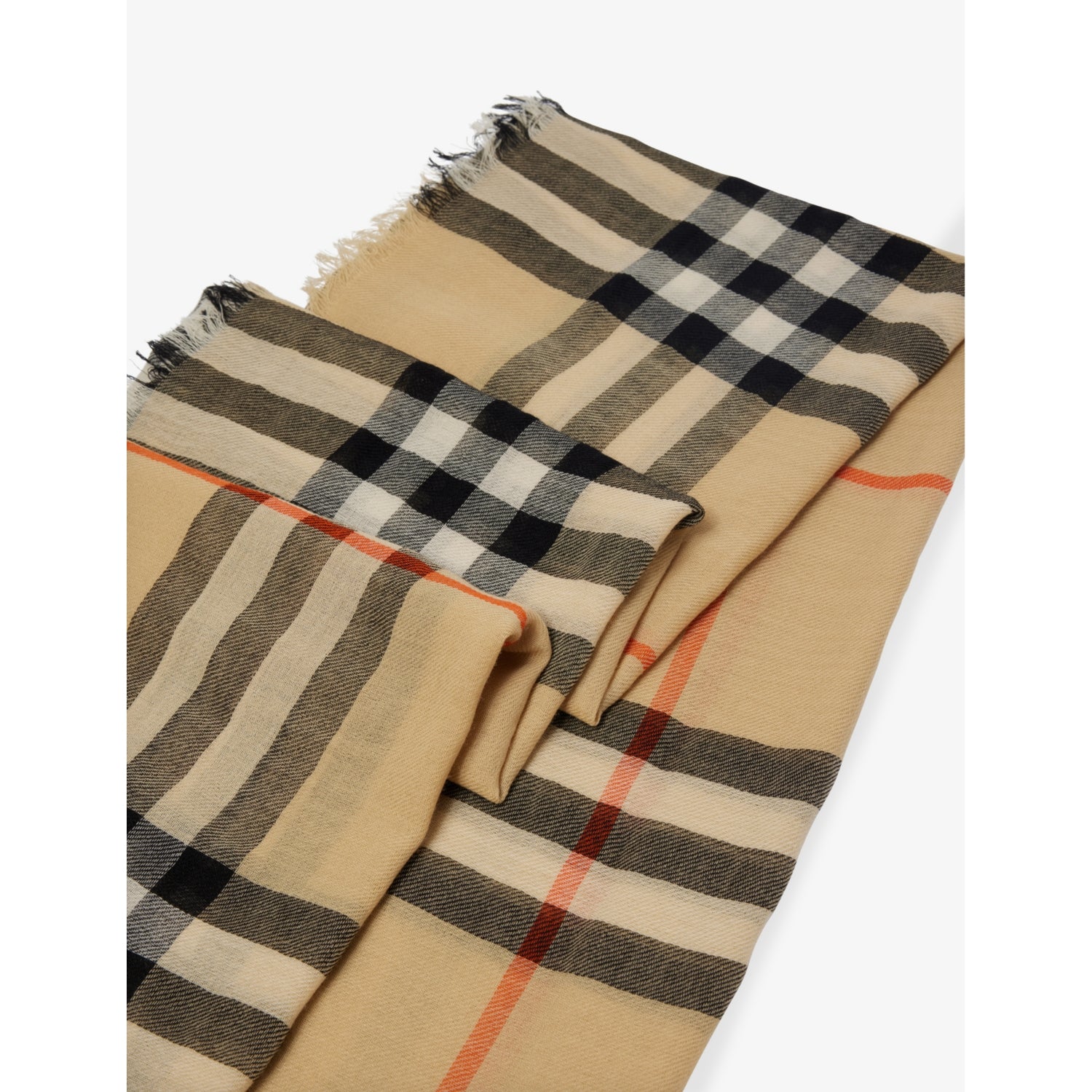 Burberry lightweight check print wool and silk scarf 220cm - British product