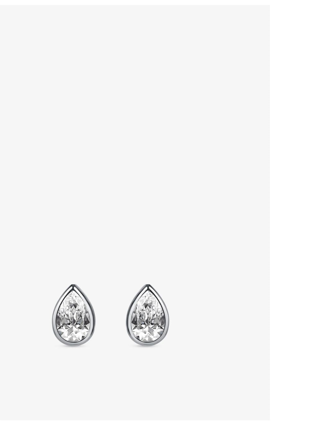 CARAT London 925 sterling silver cubic zirconia pear stud earrings (British brand)