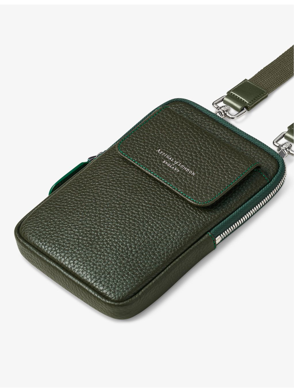 Aspinal of London leather phone case with crossbody strap, UK version
