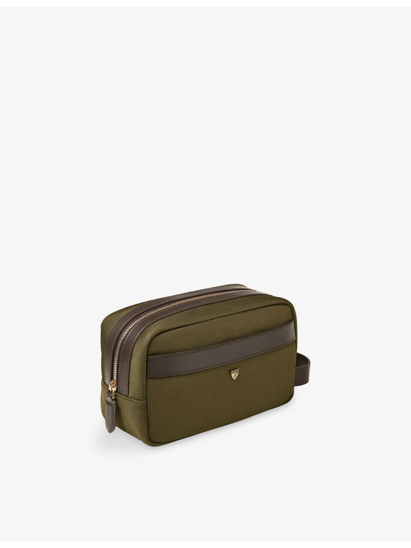 Aspinal of London Classic Woven washbag with nylon fabric (British brand)