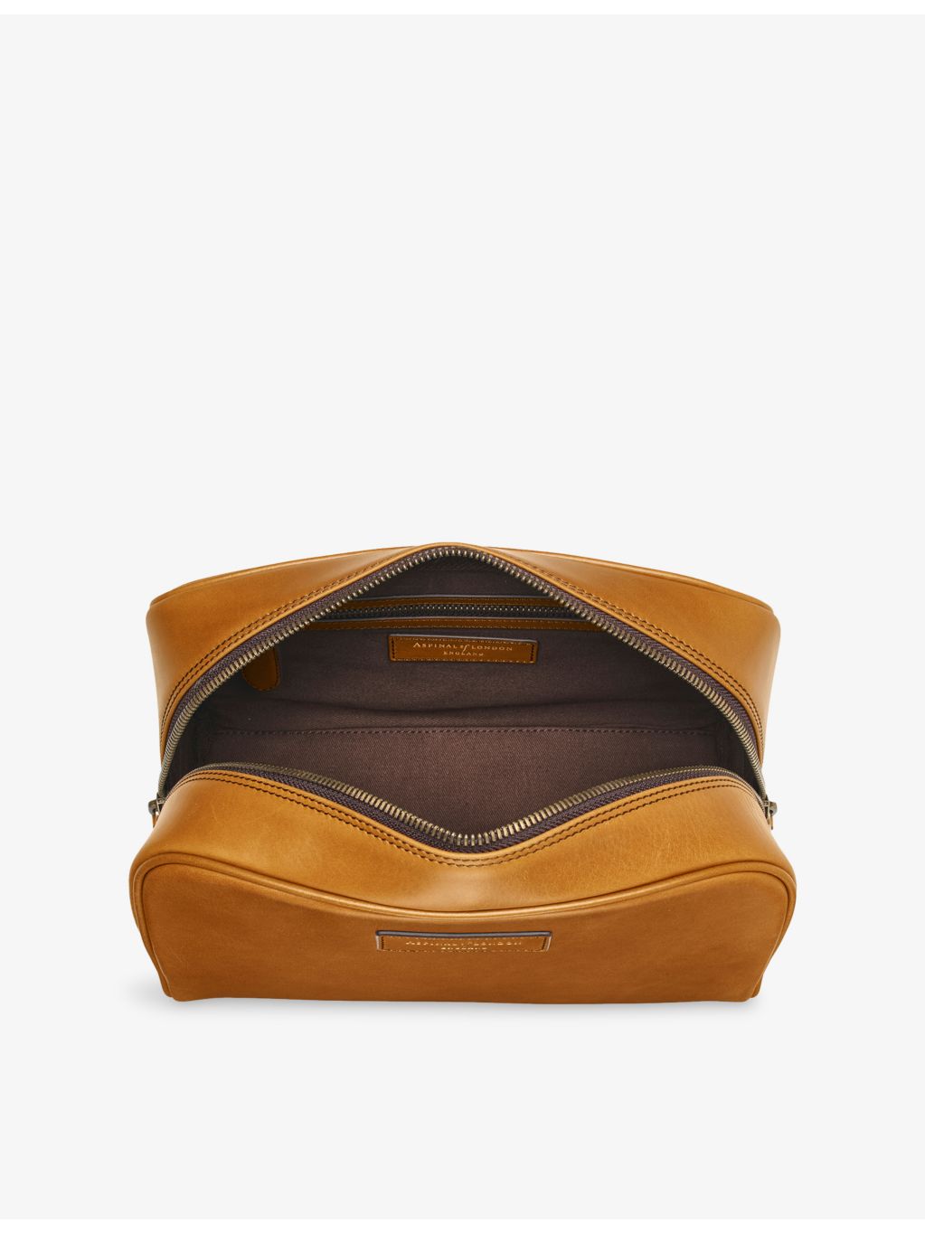 Aspinal of London Harrison leather toiletry bag with zip fastening, UK version
