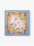 Aspinal of London Edwardian Garden silk scarf 90x90cm (British brand)