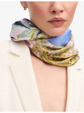 Aspinal of London Edwardian Garden silk scarf 90x90cm (British brand)