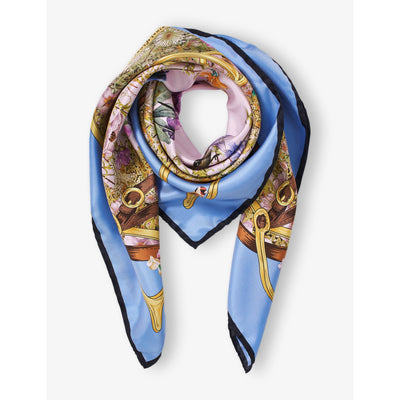 selfridges Aspinal of London Edwardian Garden Square Silk Scarf 90 x 90cm- Buy online at McGrocer