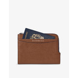 Aspinal of London grained leather travel wallet with zip closure, UK version