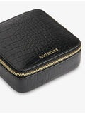 Whistles leather jewellery box croc-embossed 11cm, imported from the UK