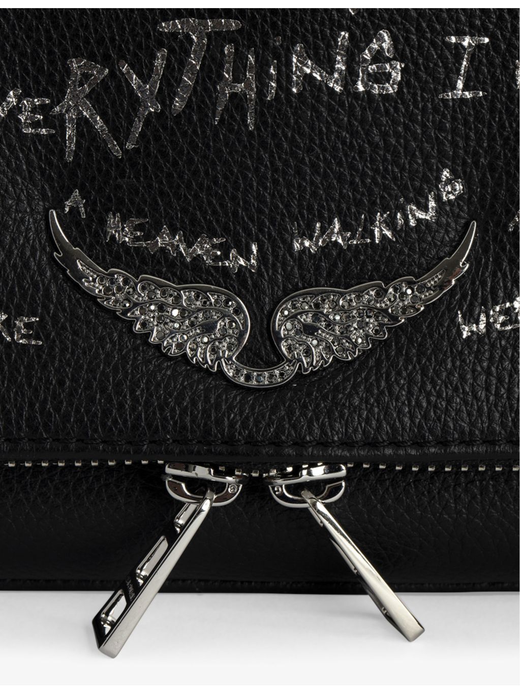 Zadig&Voltaire Rock Graffiti leather clutch 13x27cm, UK version
