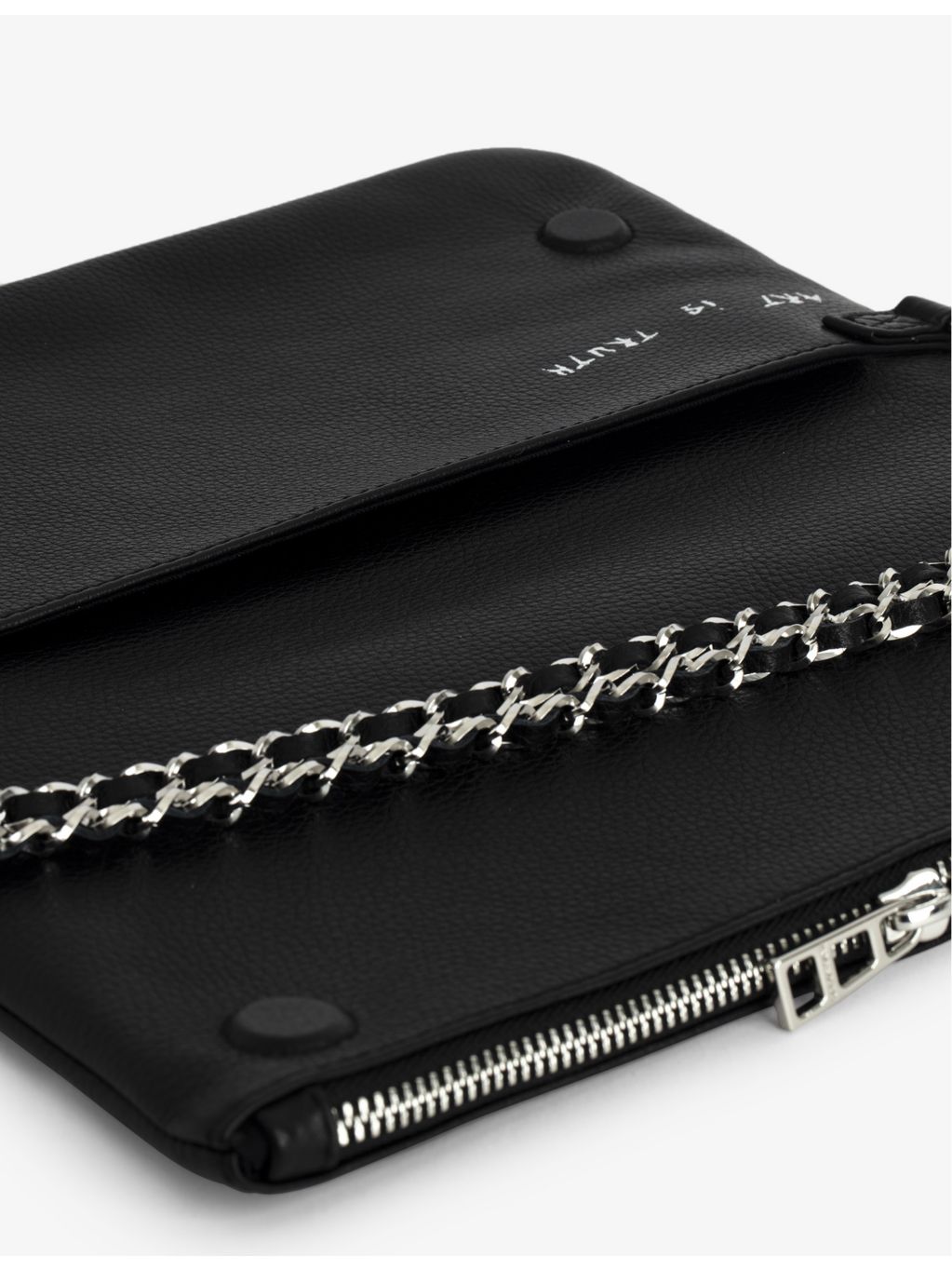 Zadig&Voltaire Rock Graffiti leather clutch 13x27cm, UK version