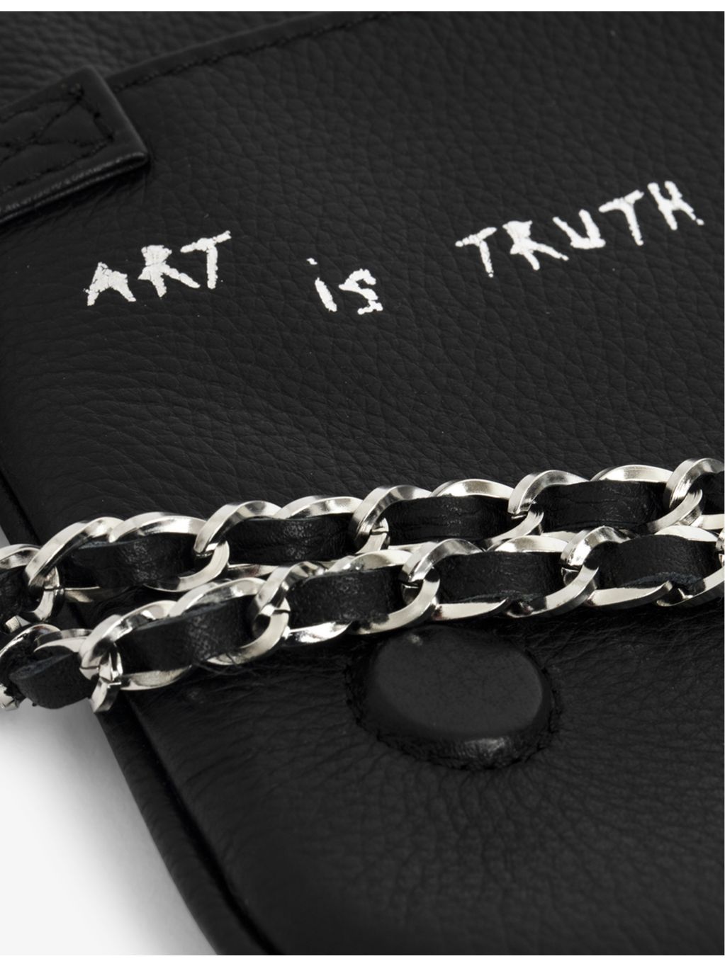 Zadig&Voltaire Rock Graffiti leather clutch 13x27cm, UK version
