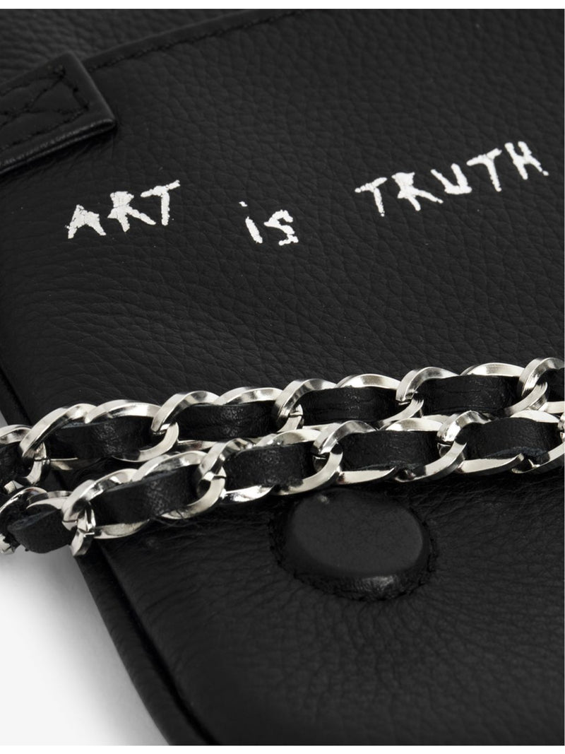 Zadig&Voltaire Rock Graffiti leather clutch 13x27cm, UK version