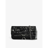 Zadig&Voltaire Rock Graffiti leather clutch 13x27cm, UK version