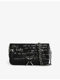 Zadig&Voltaire Rock Graffiti leather clutch 13x27cm, UK version