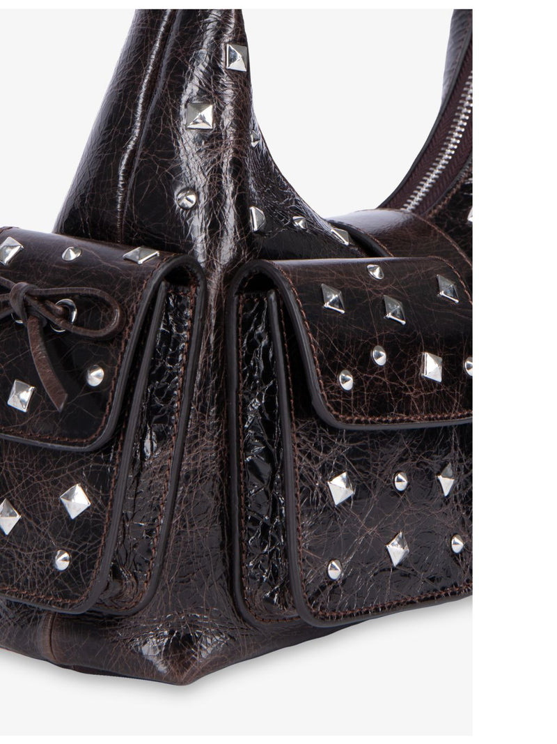 The Kooples Amelia stud-embellished leather shoulder bag - British product