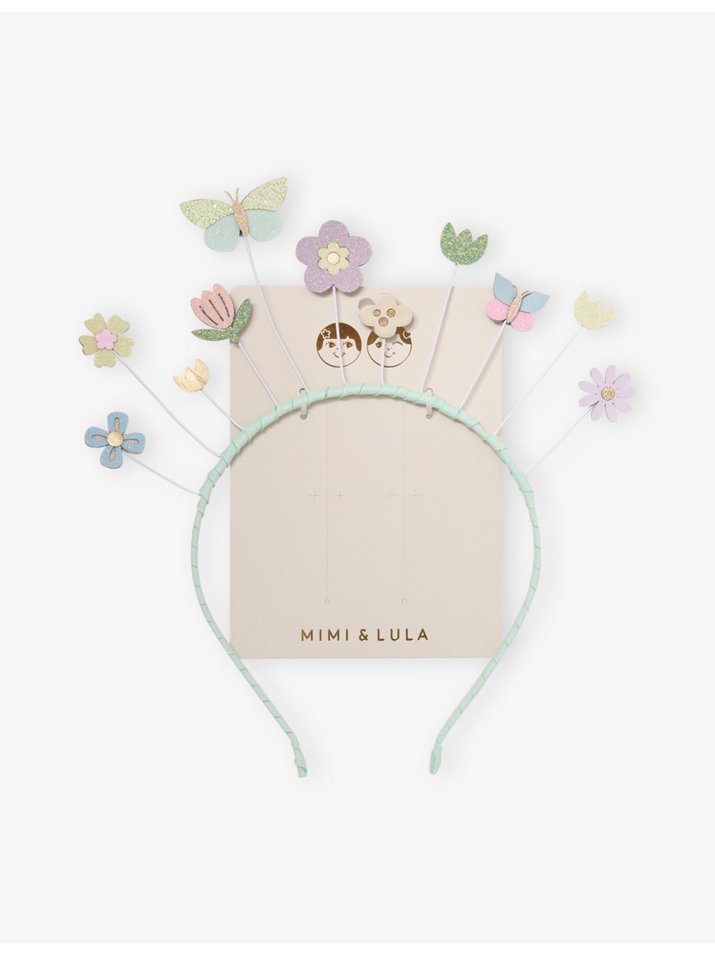 Mimi & Lula Spring Meadow headdress with floral butterfly design, UK version
