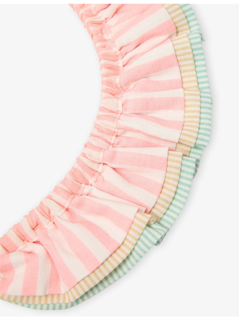 Mimi & Lula stripe-print ruffle-trim woven headband - British product