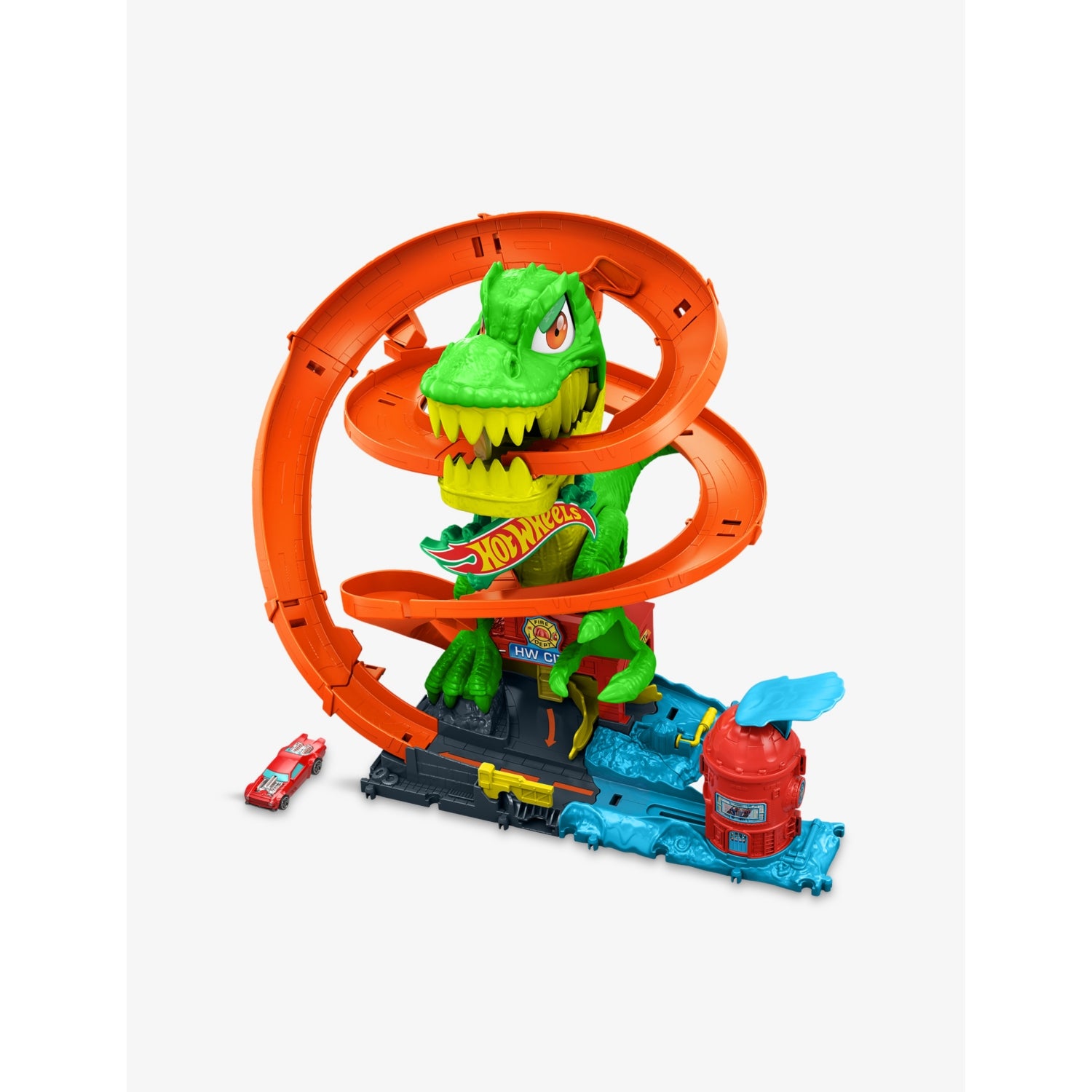 Hot Wheels T-Rex Blaze Battle playset and car toy 36cm (British brand)