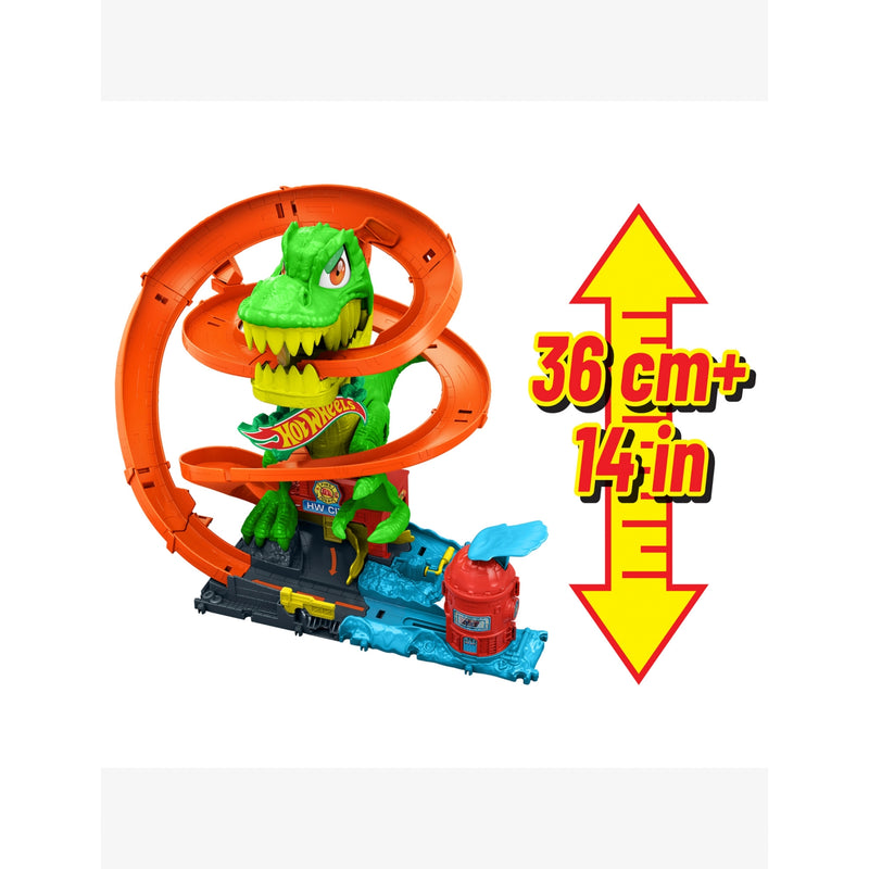 Hot Wheels T-Rex Blaze Battle playset and car toy 36cm (British brand)