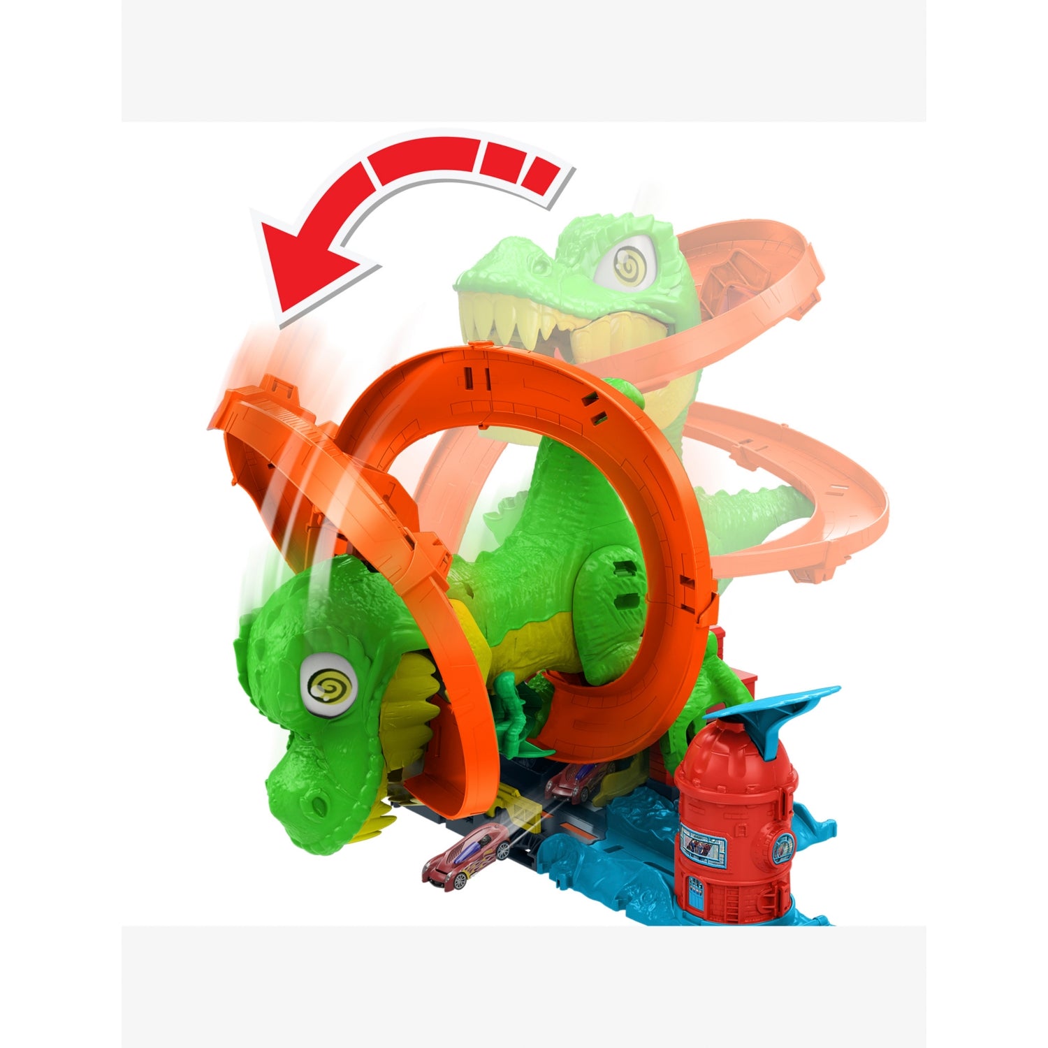 Hot Wheels T-Rex Blaze Battle playset and car toy 36cm (British brand)
