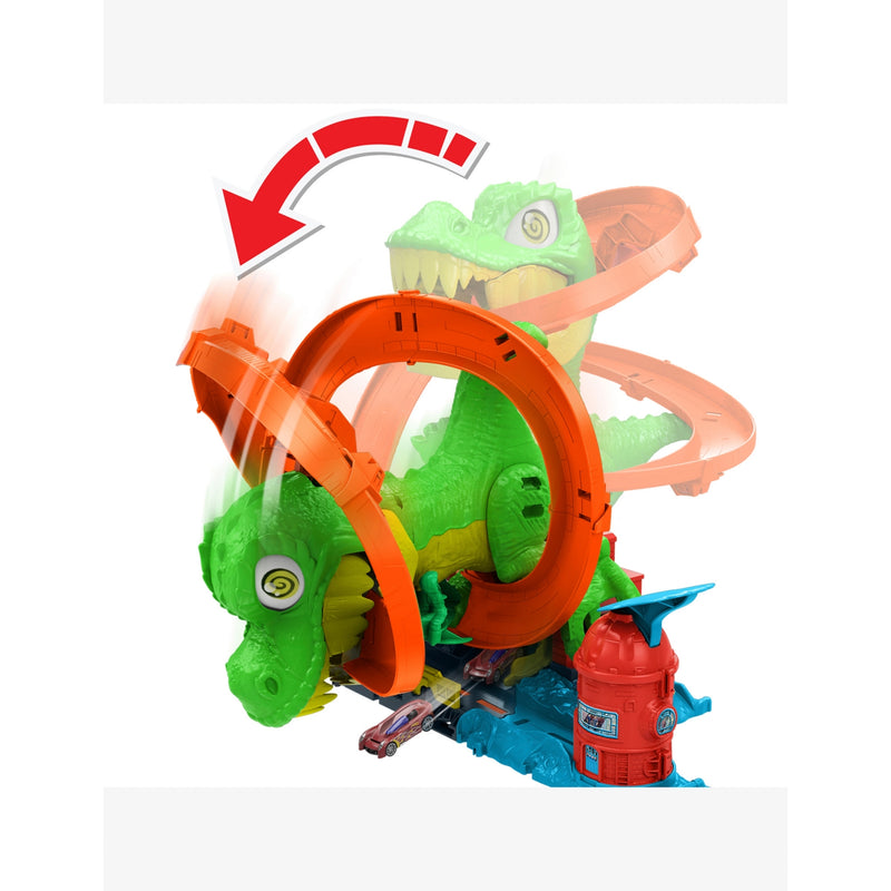 Hot Wheels T-Rex Blaze Battle playset and car toy 36cm (British brand)