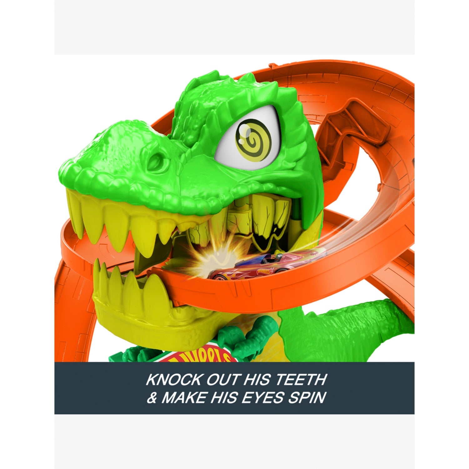Hot Wheels T-Rex Blaze Battle playset and car toy 36cm (British brand)