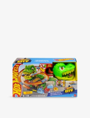 Hot Wheels T-Rex Blaze Battle playset and car toy 36cm (British brand)