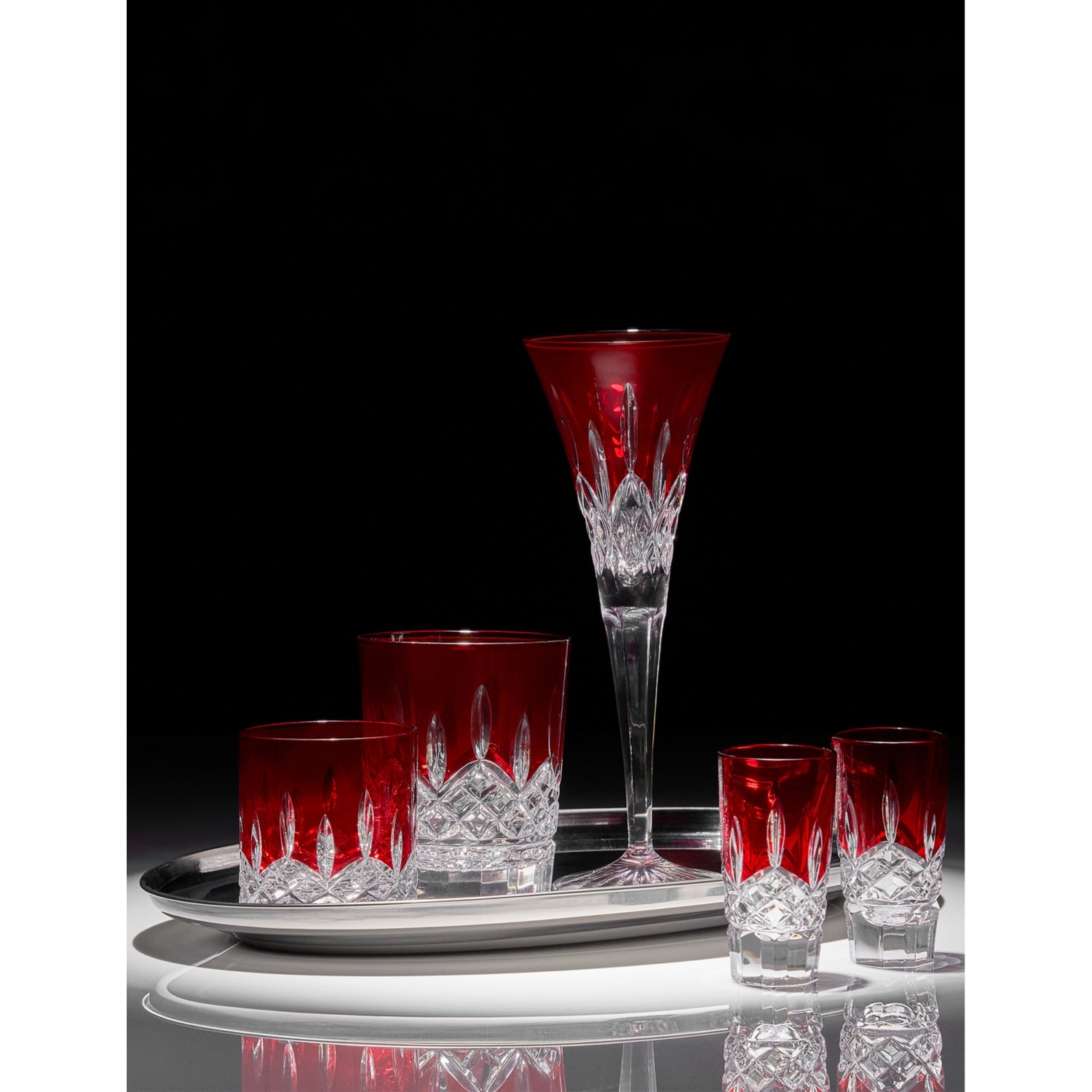 Waterford Lismore crystal champagne flute glasses 170ml pair - British product