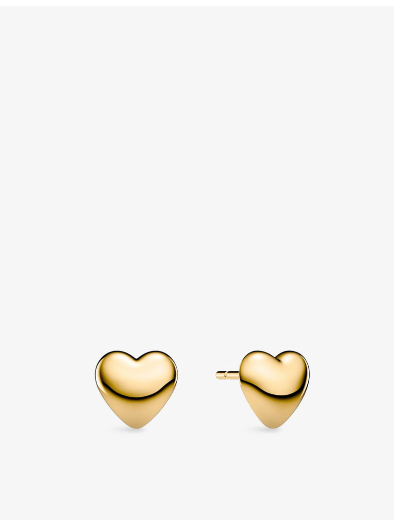 Sif Jakobs 18ct gold-plated sterling-silver heart stud earrings, imported from the UK