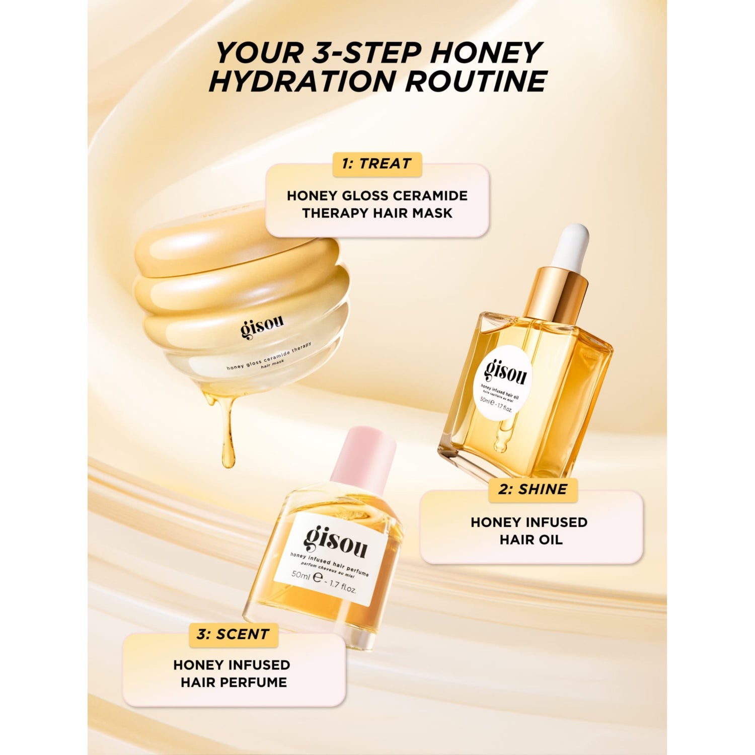 Gisou honey gloss ceramide hair mask 230ml - British product