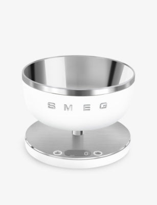 Smeg aluminium kitchen scales with LED display, imported from the UK