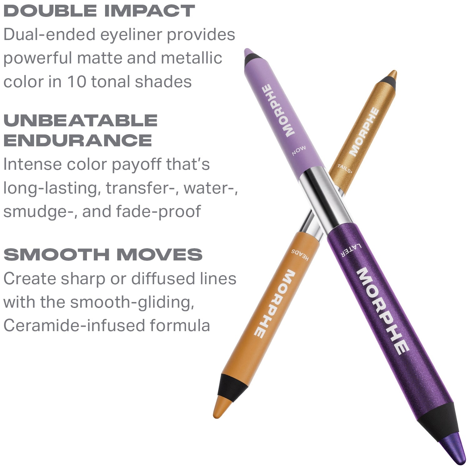 Morphe Bi-liner dual-ended gel pencil eyeliner 1g, UK version