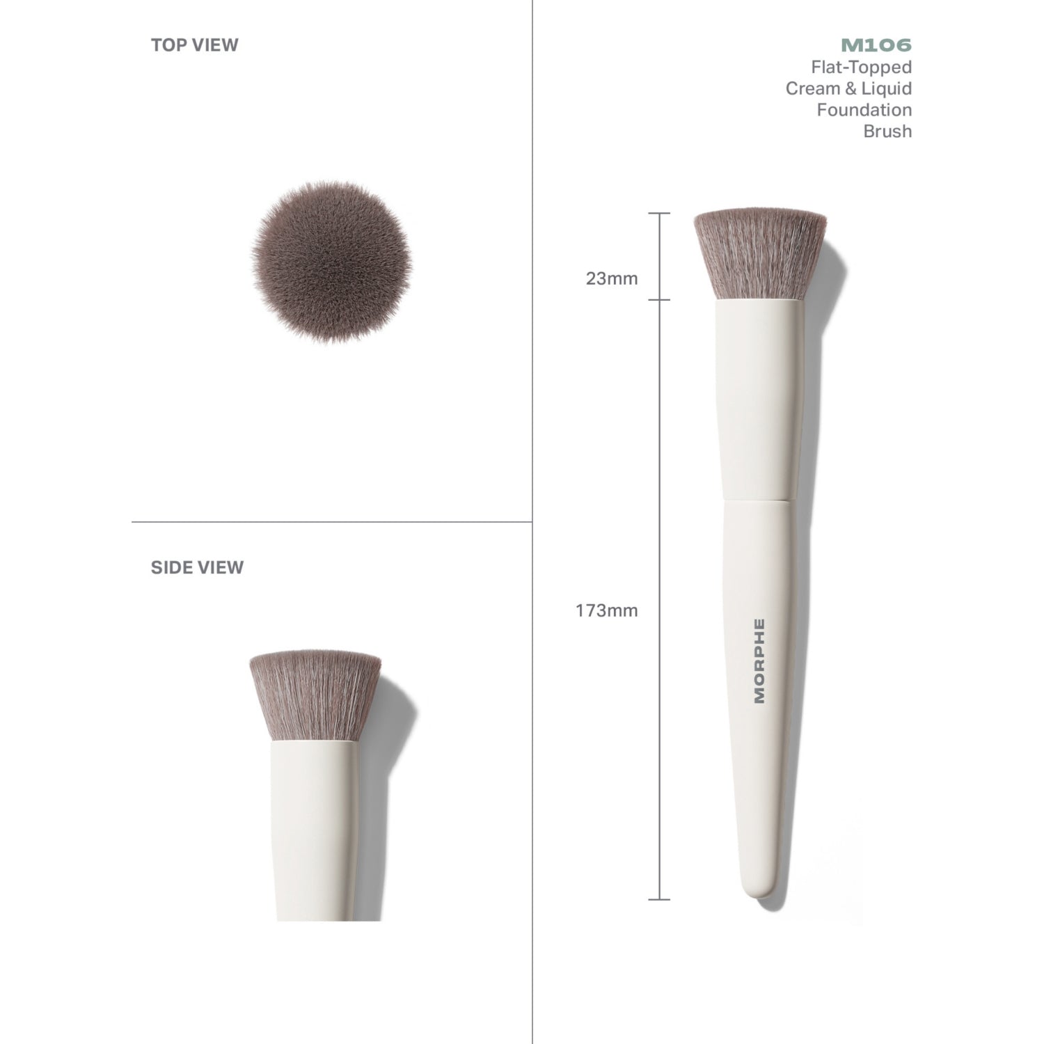 Morphe M106 flat-topped foundation brush - British product