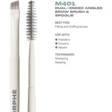 Morphe dual-ended angled brow brush and spoolie, UK version